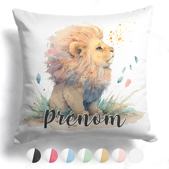 Cuscino bicolore personalizzato - Cucciolo di leone