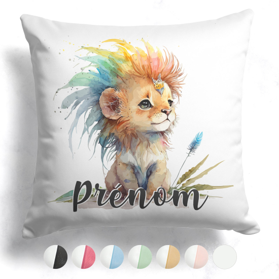 Cuscino bicolore personalizzato - Cucciolo di leone