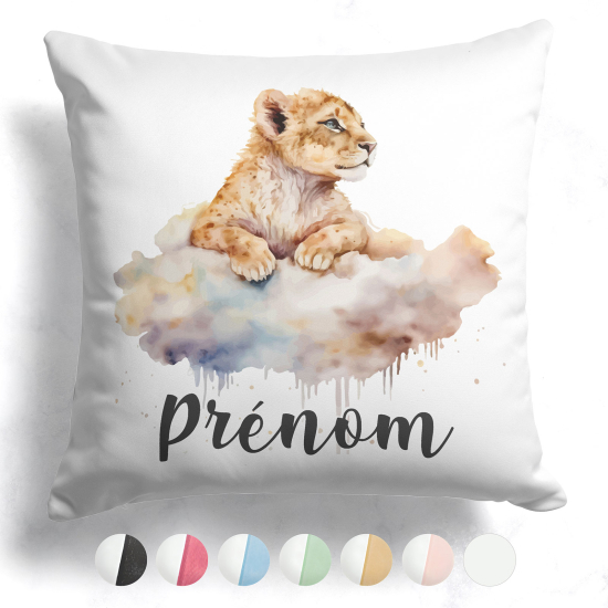 Cuscino bicolore personalizzato - Cucciolo di leone nuvole