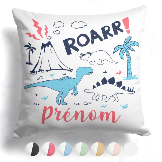 Cuscino bicolore personalizzato - Dinosauri