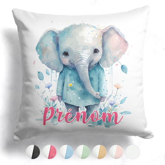 Cuscino bicolore personalizzato - Elefante