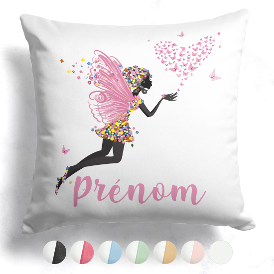 Cuscino bicolore personalizzato - Fata cuori