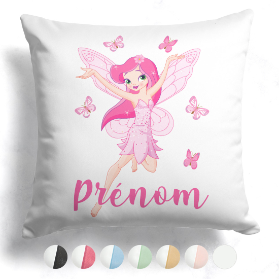 Cuscino bicolore personalizzato - Fata farfalle
