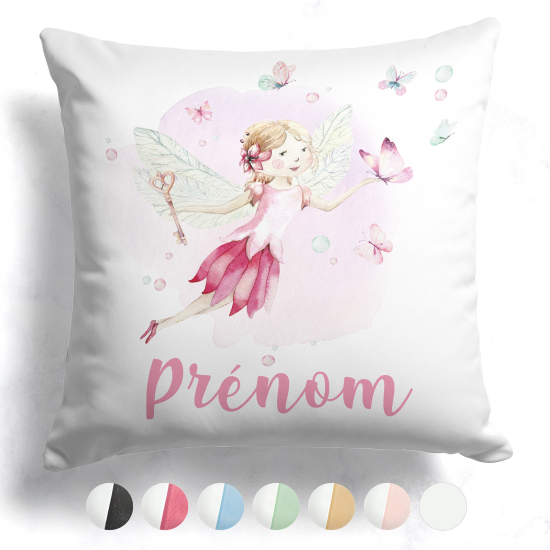 Cuscino bicolore personalizzato - Fata farfalle