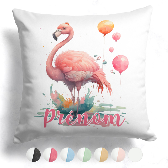 Cuscino bicolore personalizzato - Fenicotteri rosa