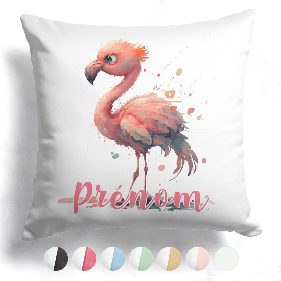 Cuscino bicolore personalizzato - Fenicottero rosa