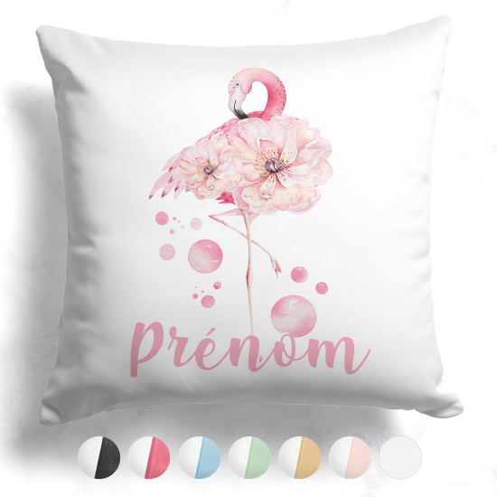 Cuscino bicolore personalizzato - Fenicottero rosa