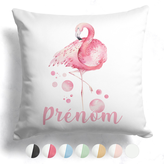Cuscino bicolore personalizzato - Fenicottero rosa