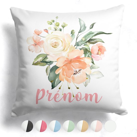 Cuscino bicolore personalizzato - Fiori