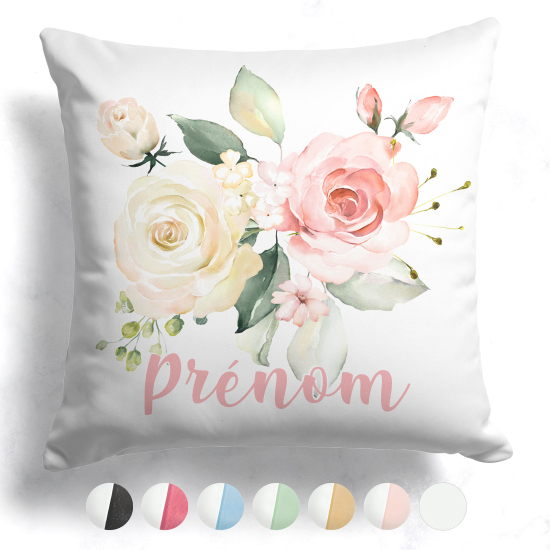 Cuscino bicolore personalizzato - Fiori