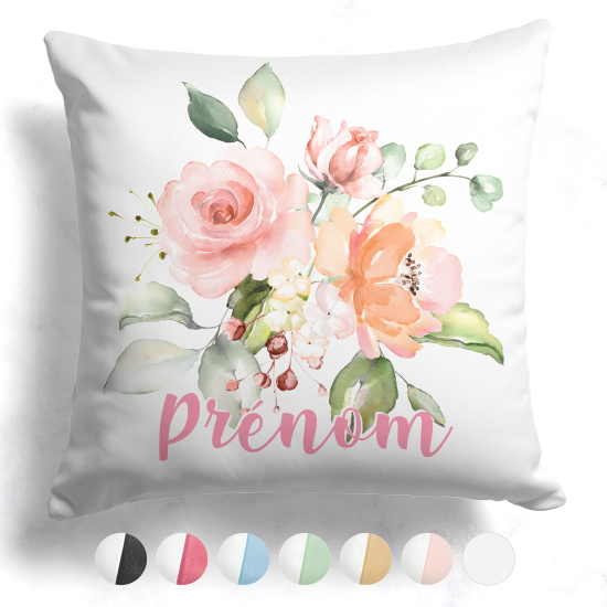 Cuscino bicolore personalizzato - Fiori