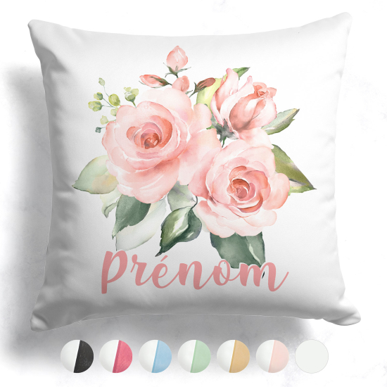 Cuscino bicolore personalizzato - Fiori