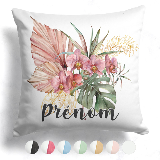 Cuscino bicolore personalizzato - Fiori