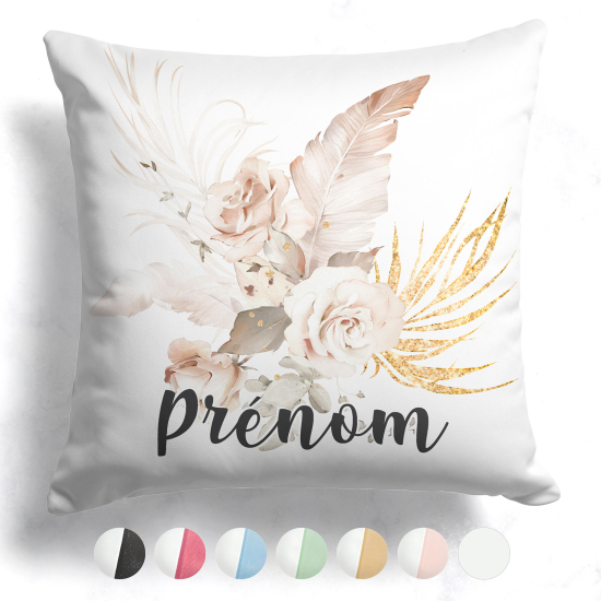 Cuscino bicolore personalizzato - Fiori