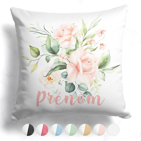 Cuscino bicolore personalizzato - Fiori