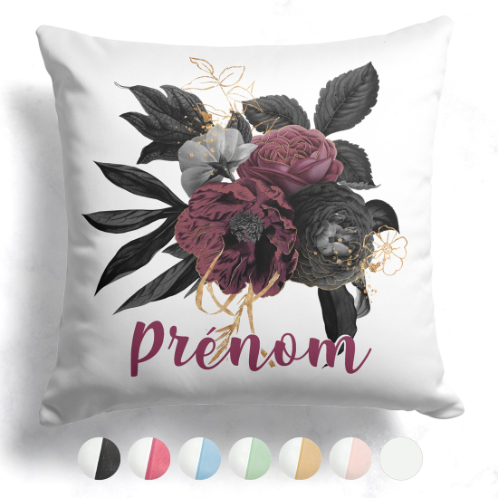 Cuscino bicolore personalizzato - Fiori