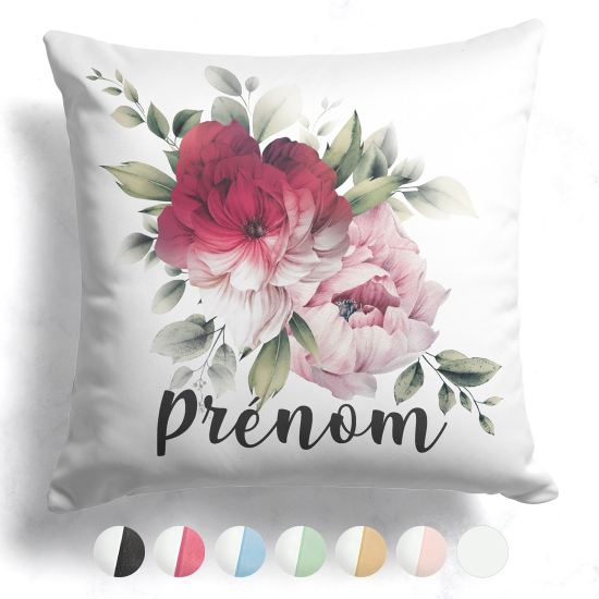 Cuscino bicolore personalizzato - Fiori