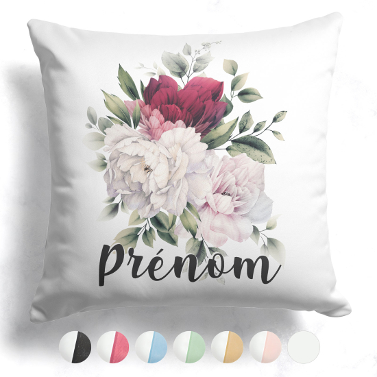 Cuscino bicolore personalizzato - Fiori