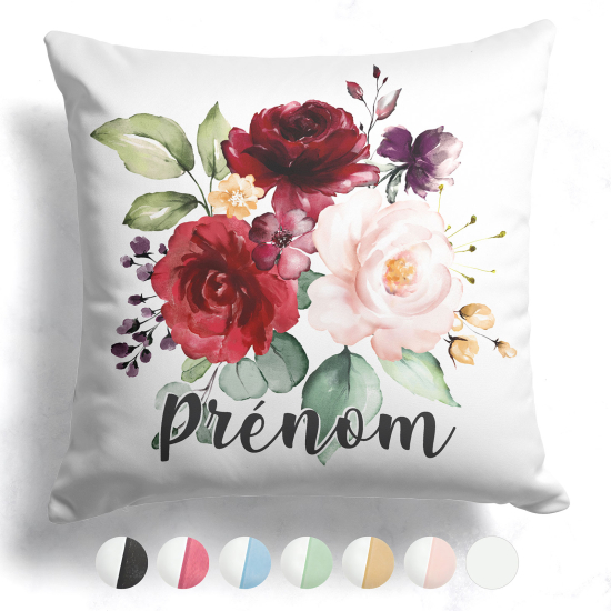 Cuscino bicolore personalizzato - Fiori