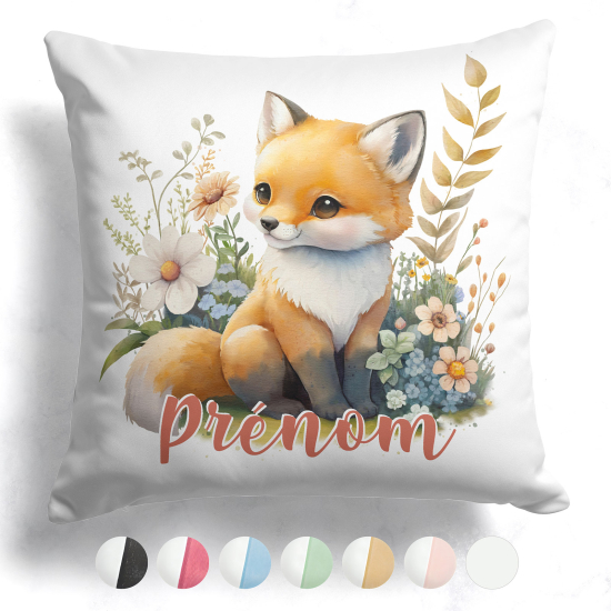 Cuscino bicolore personalizzato - Fiori di volpe