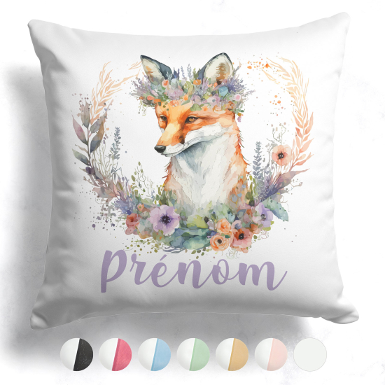 Cuscino bicolore personalizzato - Fiori di volpe