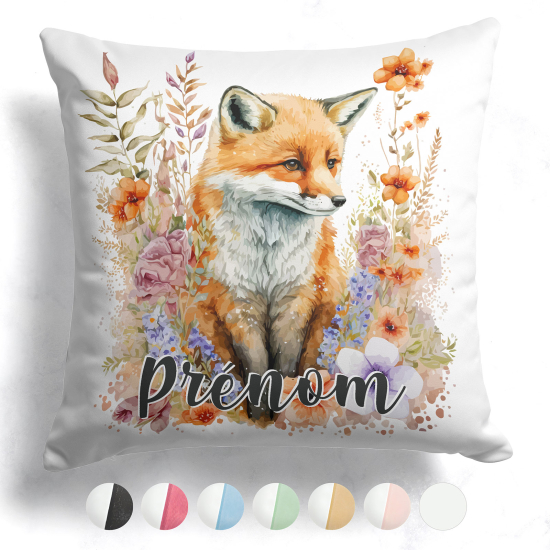 Cuscino bicolore personalizzato - Fiori di volpe