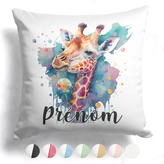 Cuscino bicolore personalizzato - Giraffa