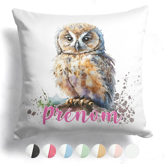 Cuscino bicolore personalizzato - Gufo