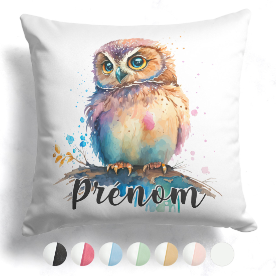 Cuscino bicolore personalizzato - Gufo