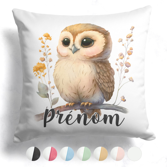 Cuscino bicolore personalizzato - Gufo