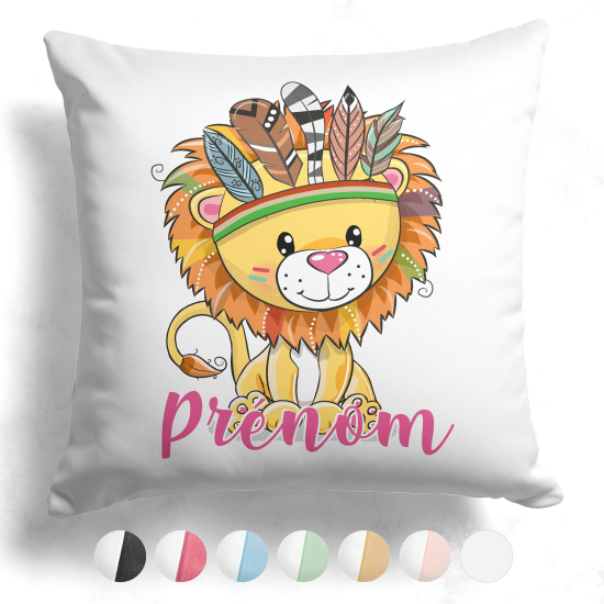 Cuscino bicolore personalizzato - Leone indiano
