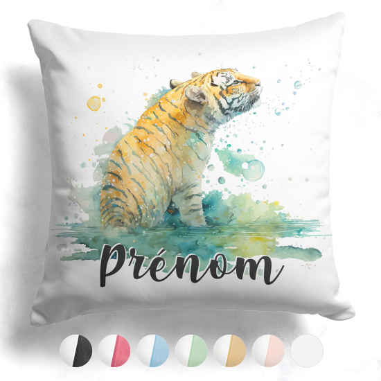 Cuscino bicolore personalizzato - Leone nell'acqua