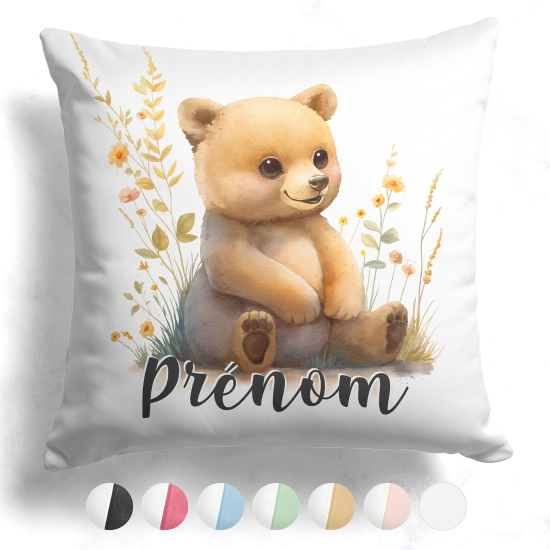 Cuscino bicolore personalizzato - Orsetto