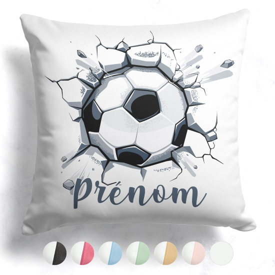 Cuscino bicolore personalizzato - Pallone da calcio