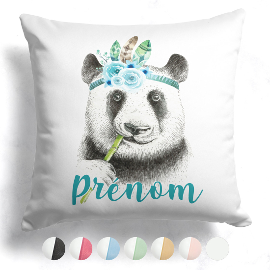 Cuscino bicolore personalizzato - Panda indiano