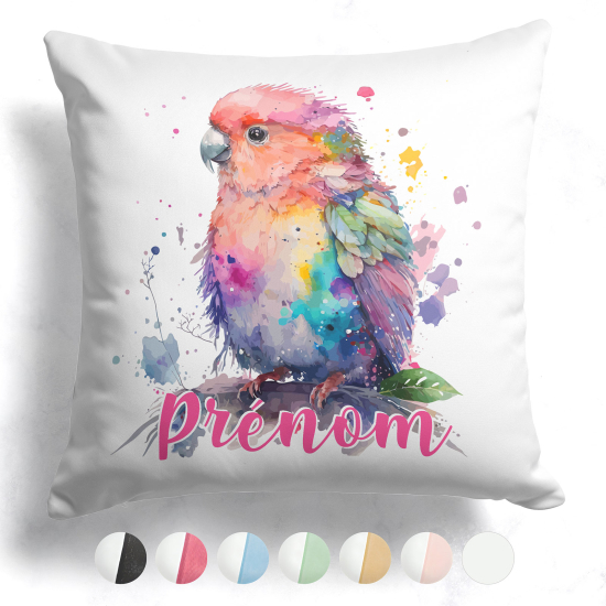 Cuscino bicolore personalizzato - Pappagallo
