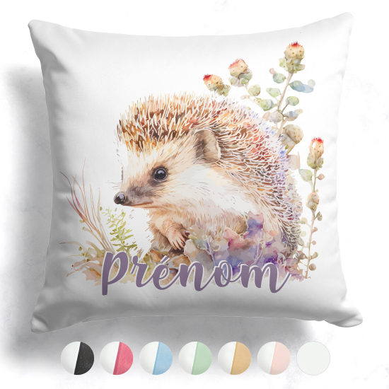 Cuscino bicolore personalizzato - Riccio fiori