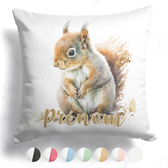 Cuscino bicolore personalizzato - Scoiattolo