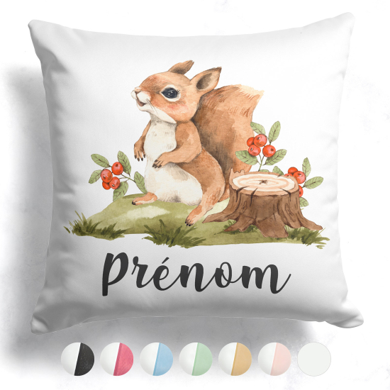 Cuscino bicolore personalizzato - Scoiattolo