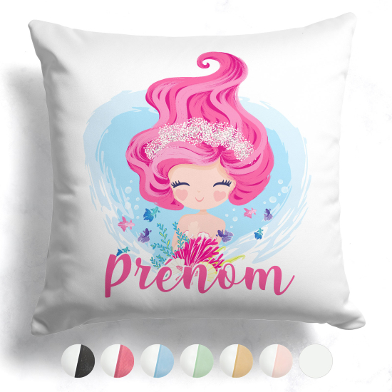 Cuscino bicolore personalizzato - Sirena oceano