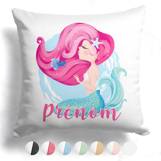 Cuscino bicolore personalizzato - Sirena oceano
