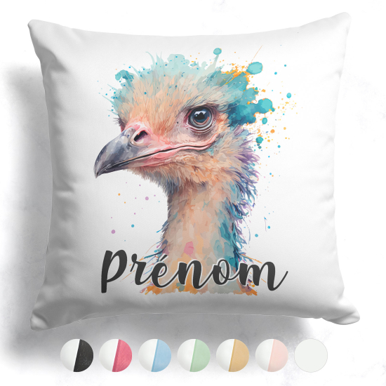 Cuscino bicolore personalizzato - Struzzo