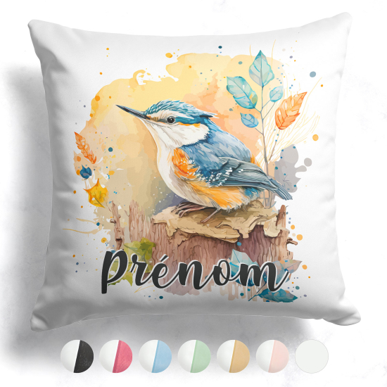 Cuscino bicolore personalizzato - Uccello