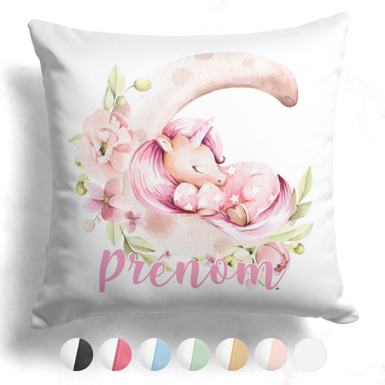 Cuscino bicolore personalizzato - Unicorno