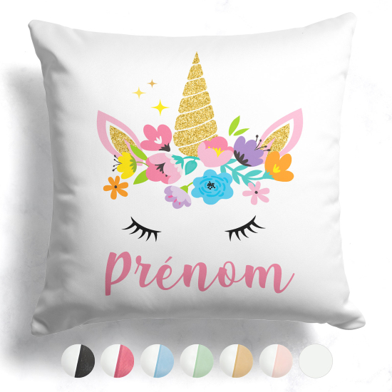 Cuscino bicolore personalizzato - Unicorno magico