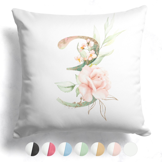 Cuscino monogram bicolore - 3