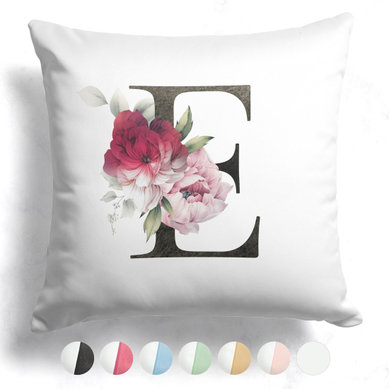 Cuscino monogram bicolore - E
