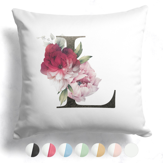 Cuscino monogram bicolore - L
