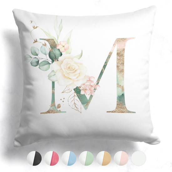 Cuscino monogram bicolore - M