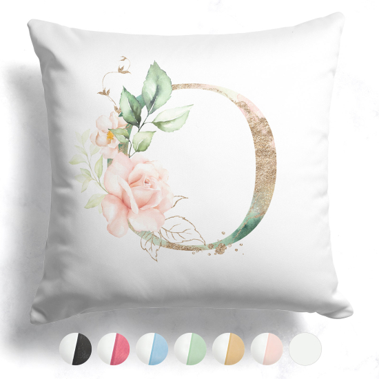 Cuscino monogram bicolore - O